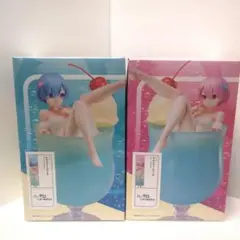 【新品未開封】Re:ゼロ 　レム　ラム　クリームソーダ　セット　ラウンドワン限定