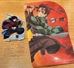 2点セットくら寿司　鬼滅の刃　ストローチャームオリジナルシート2点セット冨岡義勇