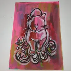 手描きアクリル画　ポストカードサイズ