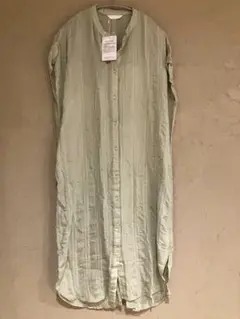 新品タグ付 2WAY シャツワンピース バックウエストシャーリング　レーヨン混