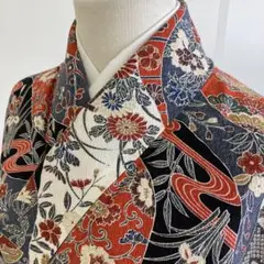 【マ】181d 着物 小紋 古典花文様