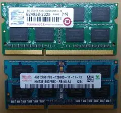 メモリ 4GB×2枚 8GB DDR3 SODIMM