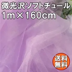 送料無料 微光沢 ソフト チュール 生地 1m パープル 無地 布 手芸 Q49