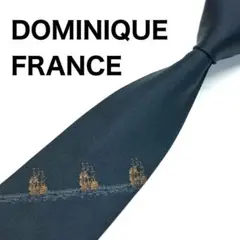 【極美品✨】ドミニクフランス ネクタイ ネイビー ジャガード 最高級シルク