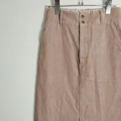 グローバルワーク コーデュロイ ロングスカート スモークピンク ポケットつき