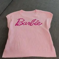 中古品Barbie ロゴ入り ピンク Tシャツ ノースリーブ