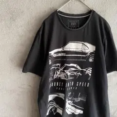 F&F クラシックカーグラフィックプリント Tシャツ ブラック Mサイズ