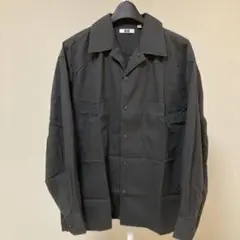 〈UNIQLO U〉24SS オープンカラーシャツ 長袖 ダークグレー Mサイズ