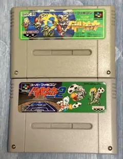 SFC スーパーファミコン バトルサッカーの1と2のセット(動作確認済)