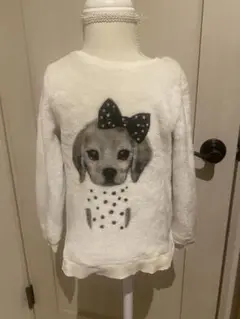 H&M 犬のイラスト フリース風暖かトップス
