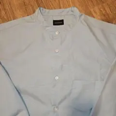 (定番)green label relaxing バンドカラーシャツ 水色