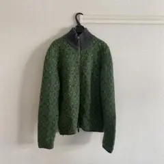 etro グリーンニットカーディガン ウール100%