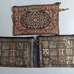 トルコ刺繍ポーチ3セット