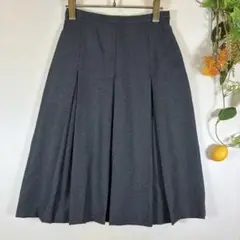 【MELROSE】プリーツスカート　ひざ下丈　秋冬　グレー　3号