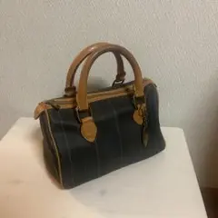 J.PRESS 小型ボストンバッグ 黒と茶色のストライプ