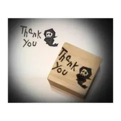 H1890.消しゴムはんこ(スタンプ)ガイコツ Thank You2