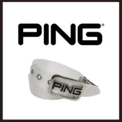 ○★新品未使用 PING ロゴ ナイロンベルト サイズ調整可能ベルト ホワイト
