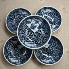 美濃焼　唐草山水図　大恵窯　5点セット