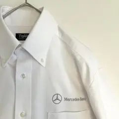 【超レア★未使用ほぼ新品に近い】メルセデスベンツ白ホワイトBDシャツ刺繍ロゴ企業
