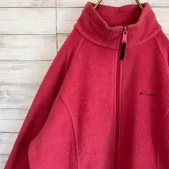 コロンビア フリースジャケット 刺繍ロゴボアレディースXLピンク古着 アウトドア