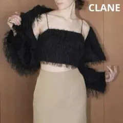美品　クラネ　CLANE　FRINGE BARE BUSTIER　XS　ブラック