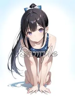 水着 アニメ コスプレ AI美女 L版 デジタルアート イラスト LY596