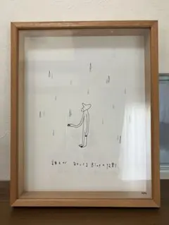雨の中の人物 イラスト 壁飾り