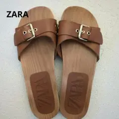 ZARA ブラウン バックル付きサンダル 39