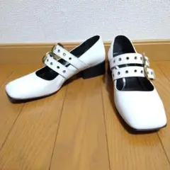 FABIO RUSCONI ファビオルスコーニ ストラップ パンプス 白