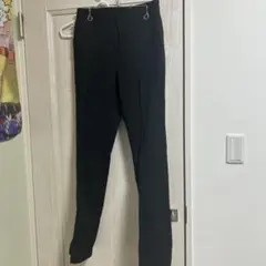 黒スラックス ウエストゴム マジックテープ留め