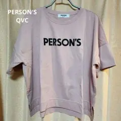 PERSON'S ロゴプリント 半袖Tシャツ ピンクQVC