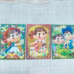 『レトロ』ペコちゃん　ホログラムキャラクターシール 3枚セット　お話コラボ