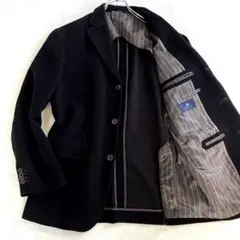 MICROTEX ITALY テーラードジャケット LL 黒 ベロア XL