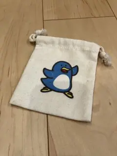 ギンビスたべっ子どうぶつLAND おかおいっぱいミニ巾着　ペンギン