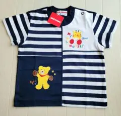 【新品タグ付き】　MIKIHOUSEミキハウス　ボーダーアップリケＴシャツ９０