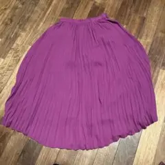パープル プリーツロングスカート