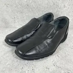 アシックス ペダラ 25.0 EEEE 幅広 黒 スリッポン レザー