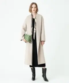 アルアバイル カシミヤ混リバーショールカラーコート allureville