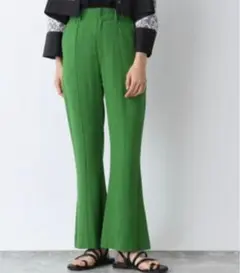JEANASIS ジーナシス ジャガードバックスリットフレアパンツ