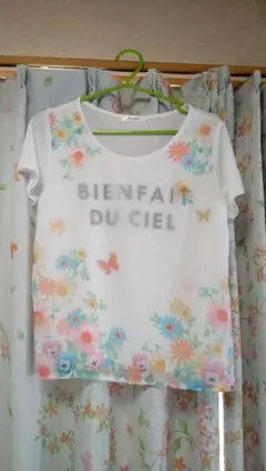 花柄シフォン2層　Tシャツ　Mサイズ