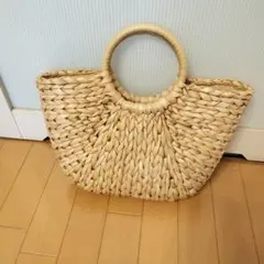ラタン ハンドル付き かごバッグ