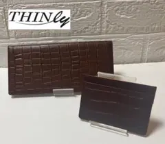 【新品 未使用】THINly スインリー クロコ型押し 長財布 カードケース