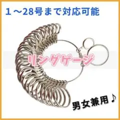★ 簡単測定 ★ リングゲージ 1-28号 シルバー 男女対応