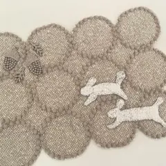ハンドメイド　ミナペルホネン　tambourineミニマット①