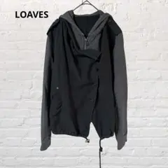 ローヴス　LOAVES♡綿100% 長袖パーカー 黒 ブラック M 古着 フード