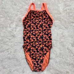 【美品】HOOG フーグ 競泳水着 練習用水着 オレンジ星柄 Lサイズ