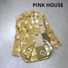 PINK HOUSE ピンクハウス ベアプリント柄 長袖 シャツ ブラウン