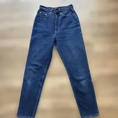 濃い青 ハイウエスト デニムパンツ