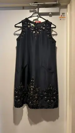 Oscar de la Renta シルク ビジュー ワンピース