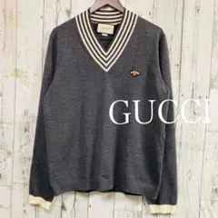 GUCCI ビー 蜂 グッチ ウール×レーヨン ニット XL グレー